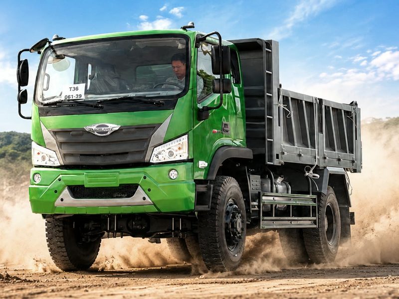 Xe ben hai cầu VEAM Forland X160 chạy công trường